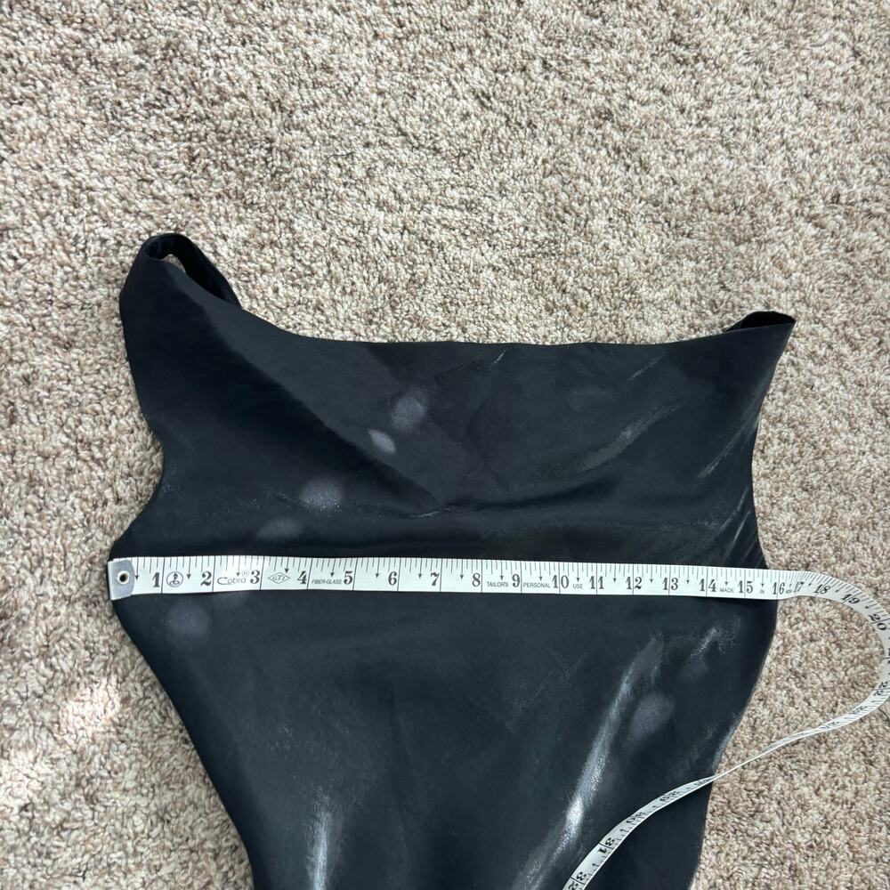 Vintage 90s Black Cowl Neck Maxi Dress Size 6 Fits XS Satin Liquid Silk Look - Picture 10 of 16